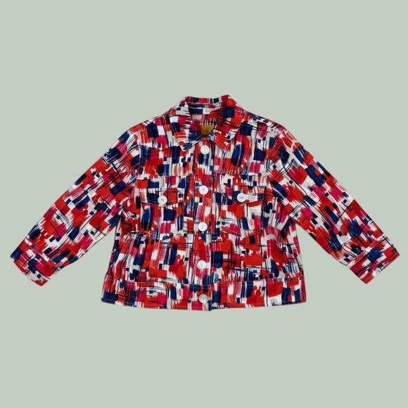 Ruby Rd Ruby Rd. | Jackets & Coats | Ruby Rd Petite Red Navy Blue Abstract ...